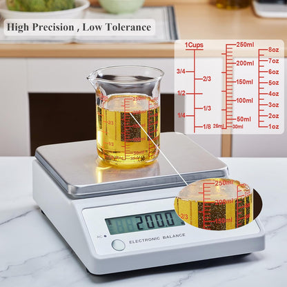 3 Piece Glass Measuring Cup Set, Includes 1/2-Cup, 1-Cup, and 2-Cup High Borosilicate Glasss Liquid Measuring Cups, Dishwasher, Freezer, Microwave, and Preheated Oven Safe, Essential Kitchen Tools