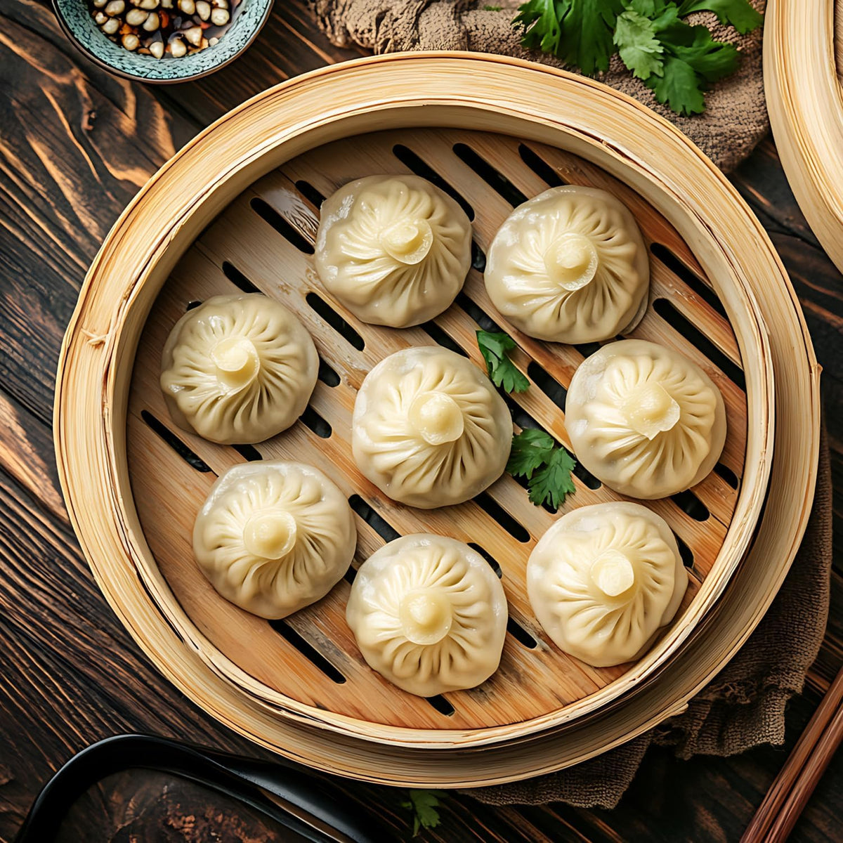 JapanBargain 2224, Large Chinese Bamboo Steamer Steaming Basket for Vegetable Seafood Dim Sum Dumpling Bun Egg, 12-inch