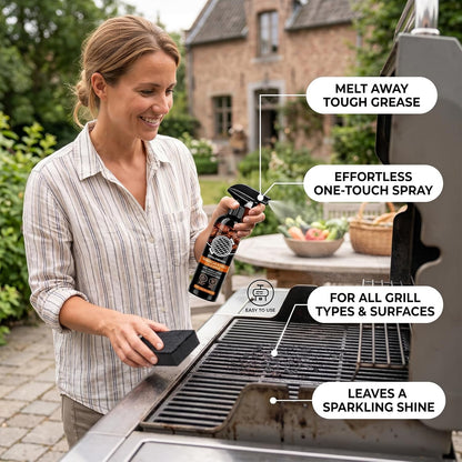 RAINPOT SAKER Grill Cleaner Spray for Outdoor BBQ 8 OZ- Heavy Duty Degreaser for Grates and Racks, Multi-Purpose Kitchen Grease Remover for Griddle, Oven & Stovetop (3pcs)