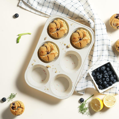 2 Pack 12 Cups Silicone Muffin Pan with Metal Reinforced Frame Regular Size Silicone Molds Cupcake Cake Baking Pans Cookie Baking Chocoflan Cupcake Mold Nonstick Muffin Tin Home Baking Supplies
