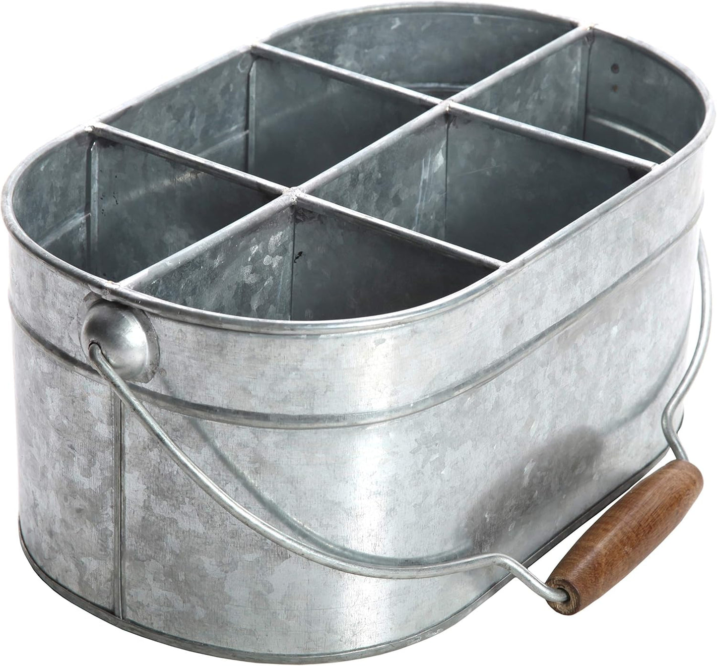 Hosley Galvanized Carry All Kitchen Utensil Caddy Serve Ware 13 Inch Long. Ideal for Floral Arrangements Party Garden Patio. O4