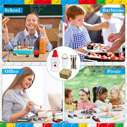 50 Pcs Kids Bento Box Accessories Including Food Picks Mini Condiment Bottles Ketchup Squeeze Bottles, Mini Soy Sauce Container with Funnel for Kids School Bento Camping Office Accessories (Animal)