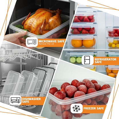BZLMDXW 12-Pack Food Storage Container Set kitchen organizers Meal Prep Containers Lock Lids Reusable Plastic Lunch Box Snack Salad Containers 12 Boxes and 12 Lids Pantry and Kitchen Organization