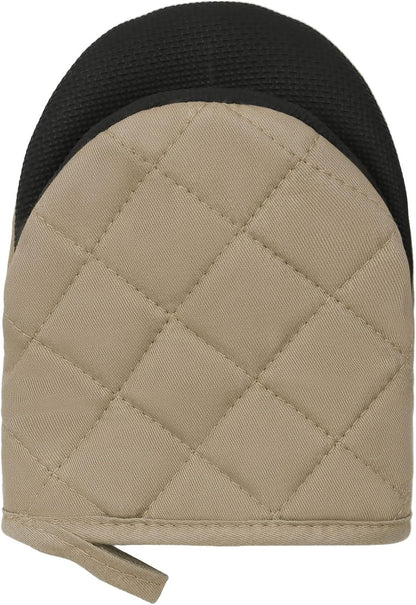 Goldmeet Mini Oven Mitts 2-Pack, 7"x5.5", 500°F Silicone Grip, Gray