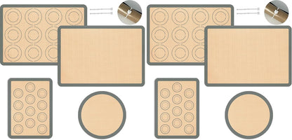 Koolstuffs Silicone Baking Mat, Nonstick and Reusable, 3 Pack