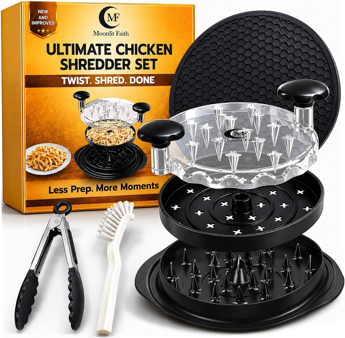Chicken Shredder Tool | Food Grade | Black | 9.84 Inch