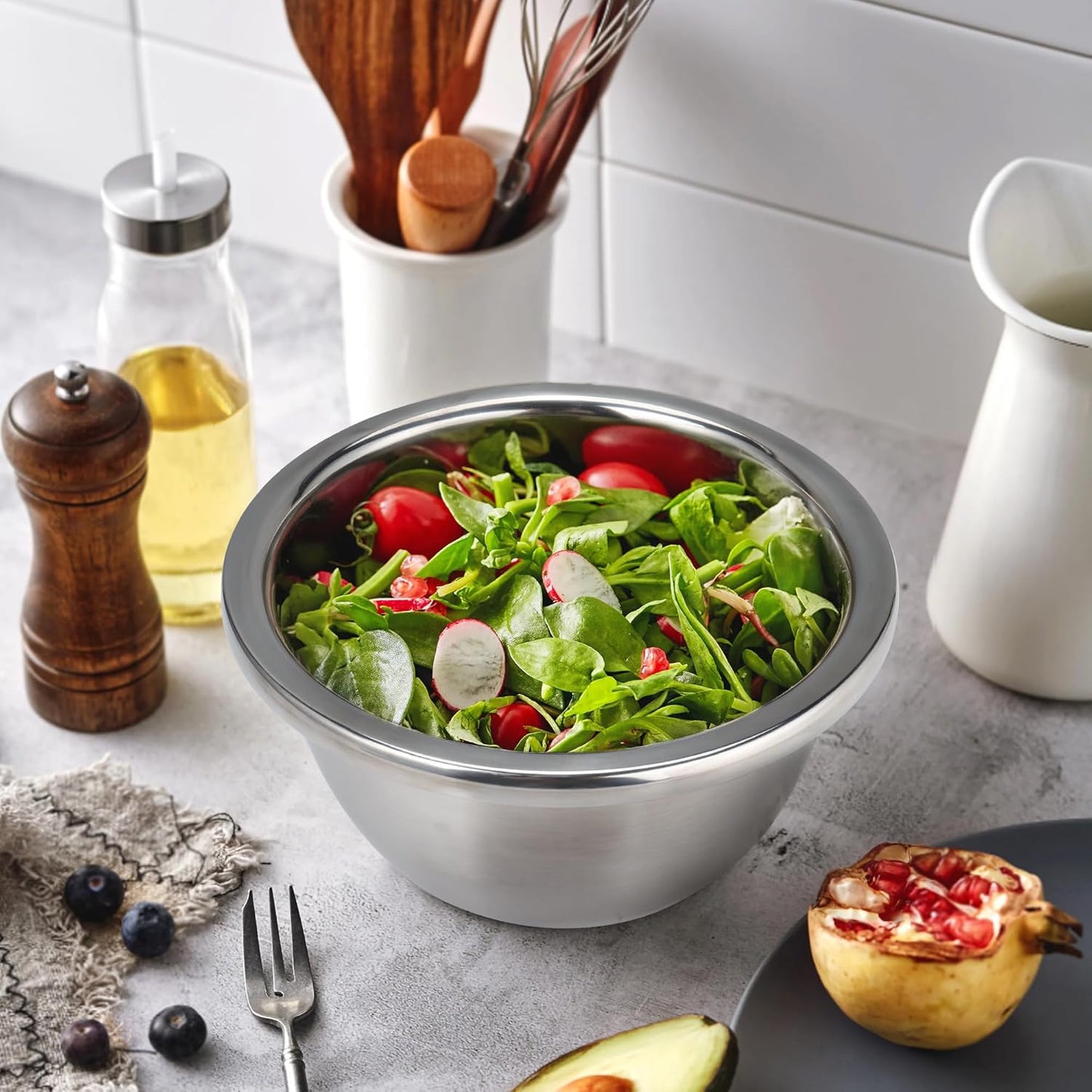 Gulex Colander Stainless Steel 3-quart with Bowls,Strainer for Kitchen(2PC)