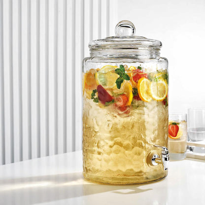 2 PACK 1.5 Gallon Drink dispenser, Glass Beverage Dispenser With Elegant Stand Stand, Drink Dispensers for Parties With Spigot 100% Leakproof. Perfect For Parties And Daily Use