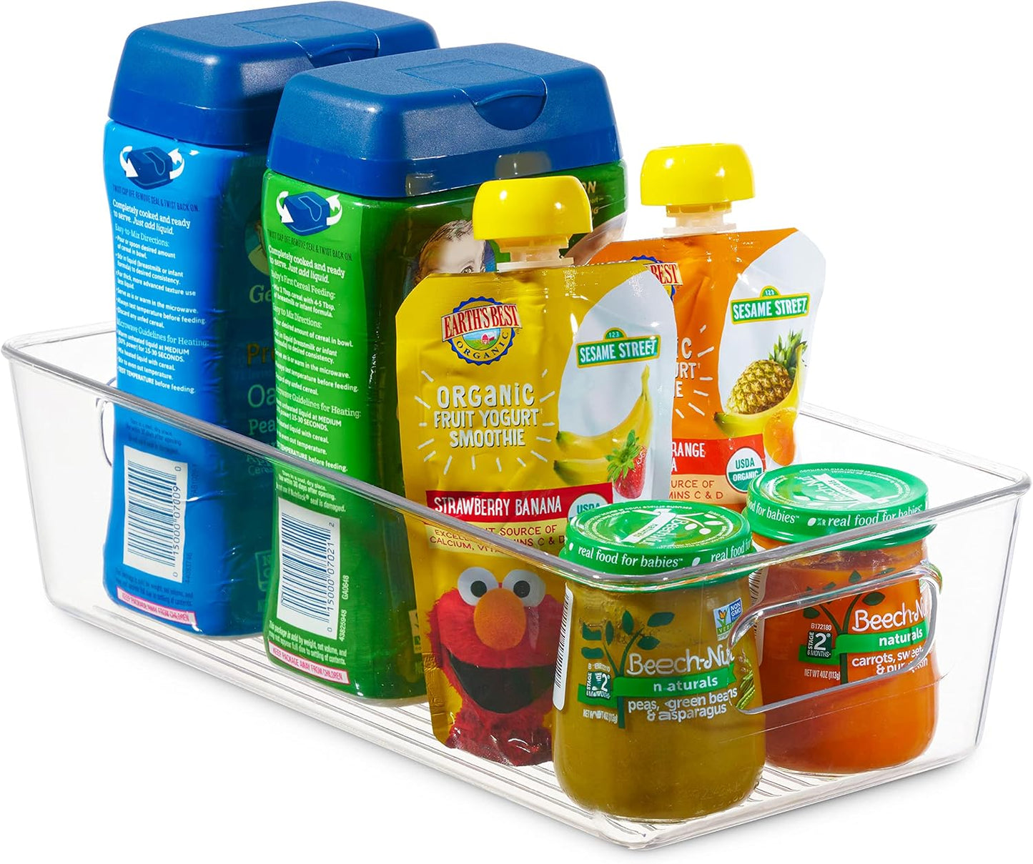 Set Of 8 Refrigerator Pantry Organizer Bins - Clear Food Storage Baskets for Kitchen, Countertops, Cabinets, Fridge, Freezer, Bedrooms, Bathrooms - Plastic Household Storage Containers