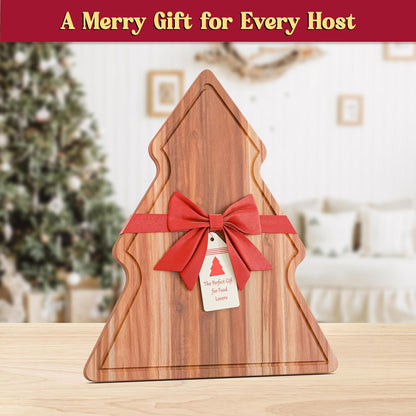 New – Reindeer Charcuterie Board – Acacia Wood Christmas Cutting Board (17x13in) Holiday Serving Tray, Winter Cheese Board, Wooden Christmas Platter & Kitchen Decor Gift for Festive Entertaining