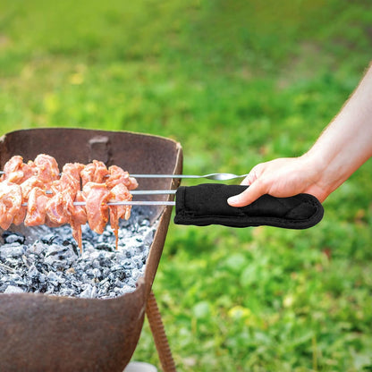 R HORSE 6Pcs Hot Handle Covers Heat Resistant Pot Pan Handle Covers Cast Iron Skillet Pot Holder Sleeves Mitt for Kitchen Baking Cooking BBQ Cookwares