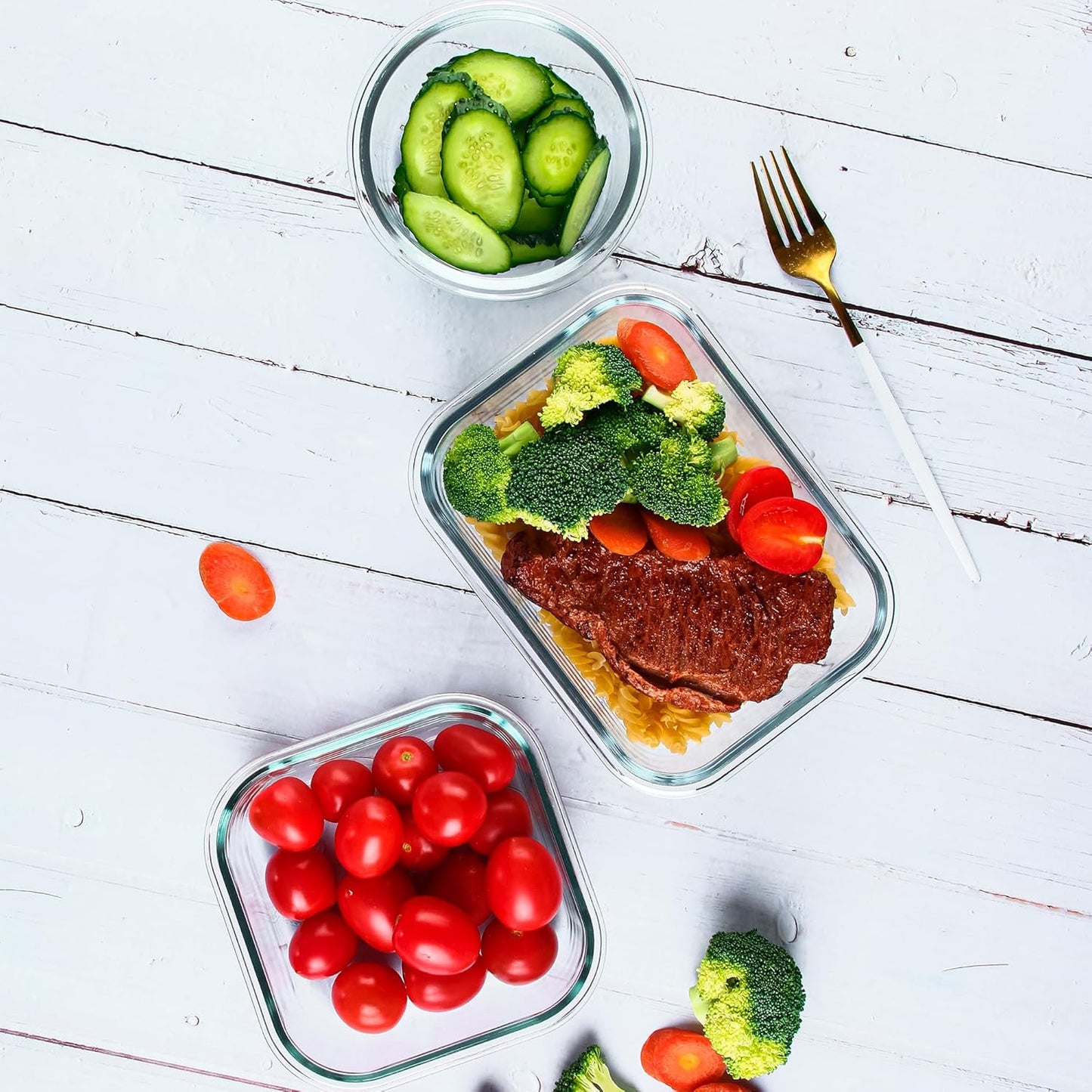 12 Pack Glass Storage Containers with Lids, Leak-Proof Meal Prep Containers, Dishwasher/Microwave/Oven/Freezer Safe Glass Food Storage Containers for Leftovers, to Go