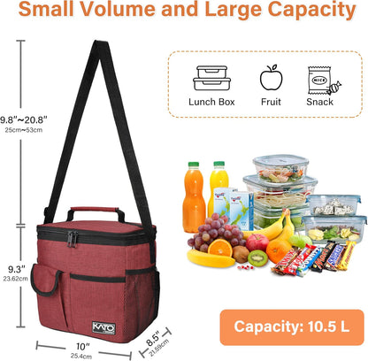 Tirrinia Insulated Lunch Bag for Women Men, Leakproof Lunch Box Containers for Adult, Work, School, Soft Lunchbox for Kids,Boys, Adult Cooler Bag for Picnic Hiking Beach,Charcoal