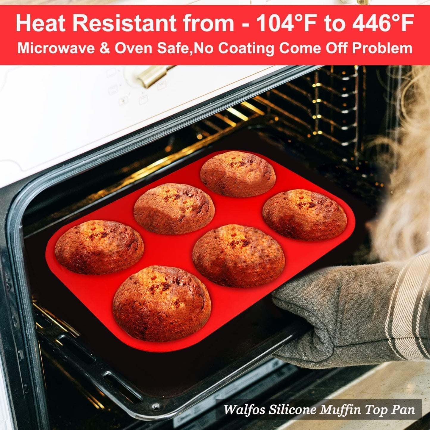 Walfos Silicone Cupcake Pan Set, 2-Piece Mini 24 Cups Muffin Baking Pan, BPA Free and Dishwasher Safe, Non-stick , Great for Making Muffin Cakes, Fat Bombs