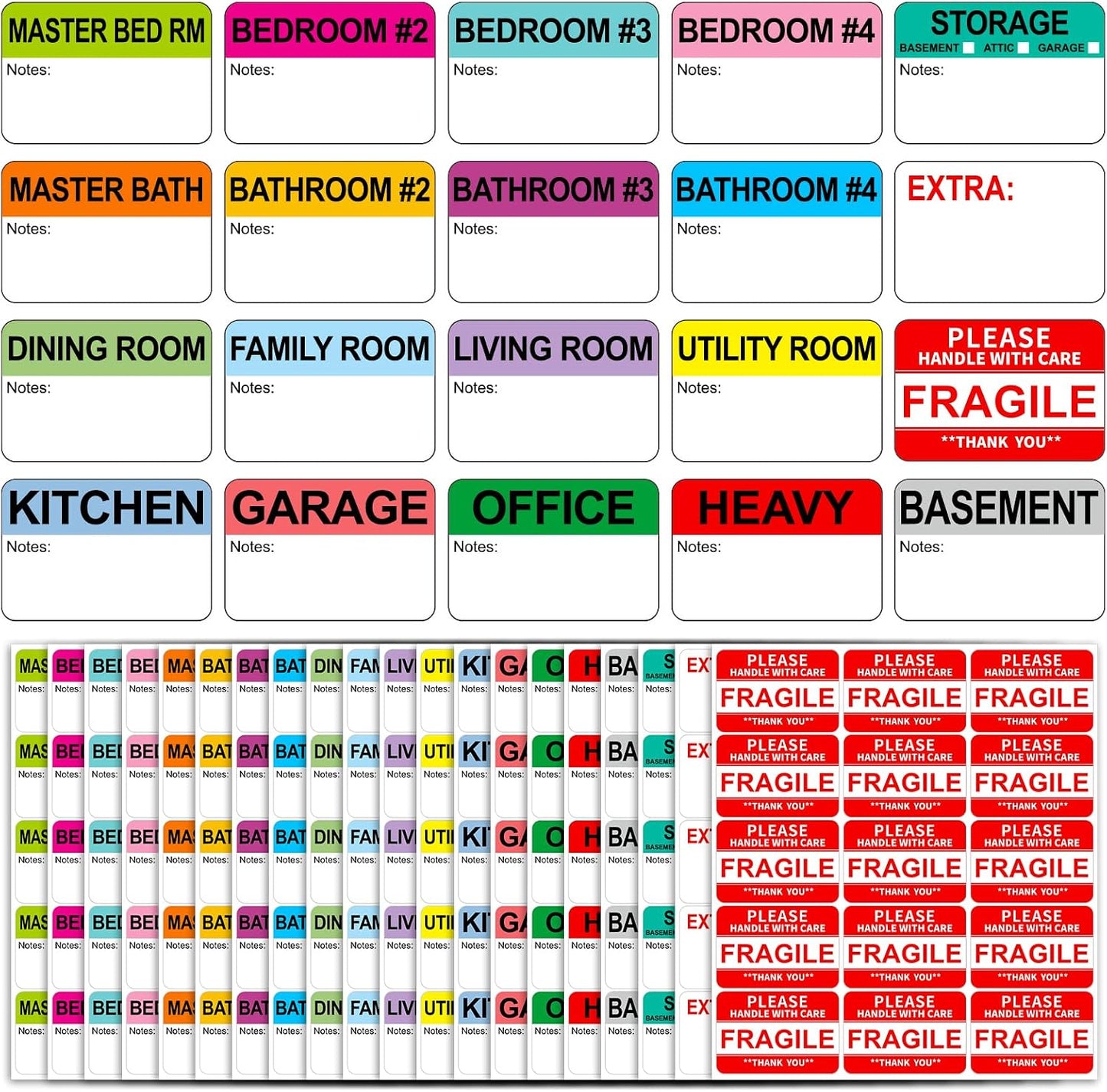 500pcs Food Labels,1 x 3 Inch Freezer Labels Removable for Food Containers, Mason Jar, Water/Oil/Tear Resistant,No Residue Food Storage Labels Perfect for Kitchen
