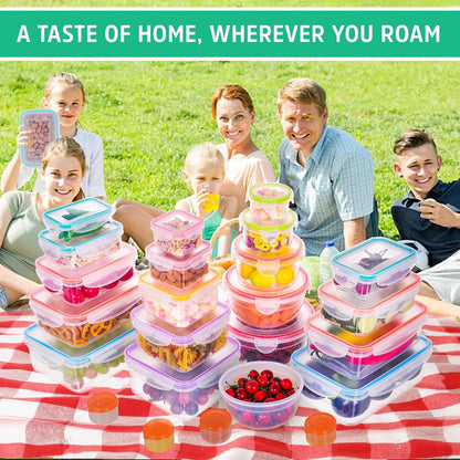70 Pcs Large Food Storage Containers with Lids Airtight-2500ML to Small Box,Total 22812 ML Stackable Kitchen Bowls Set(35 Containers,35 Lids)-BPA Free Leak proof Plastic Boxes-Microwave safe