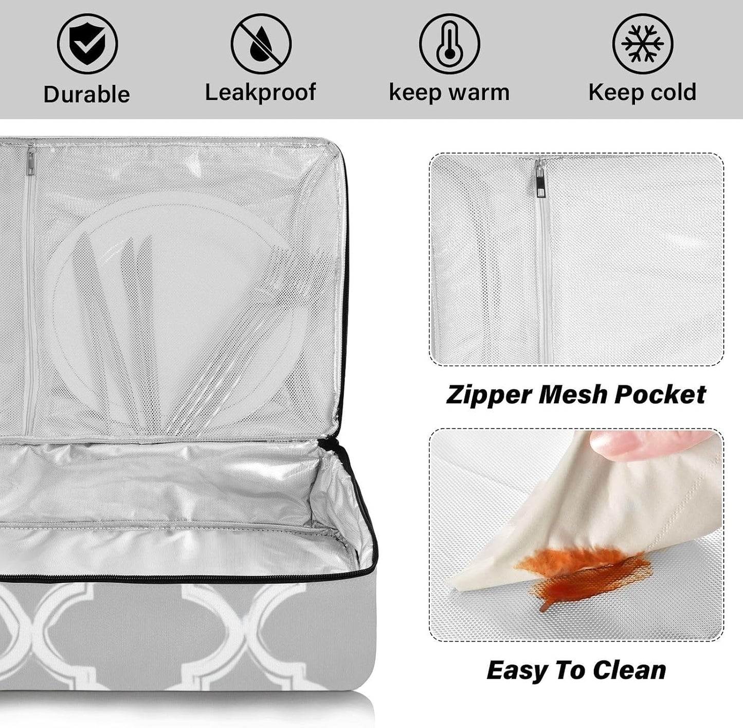 Casserole Carriers for Hot or Cold Food Reusable Casserole Dish Carrier Insulated Thermal Large Capacity Durable Perfect for Party Camping Family Gatherings Yellow Fish - Colors A