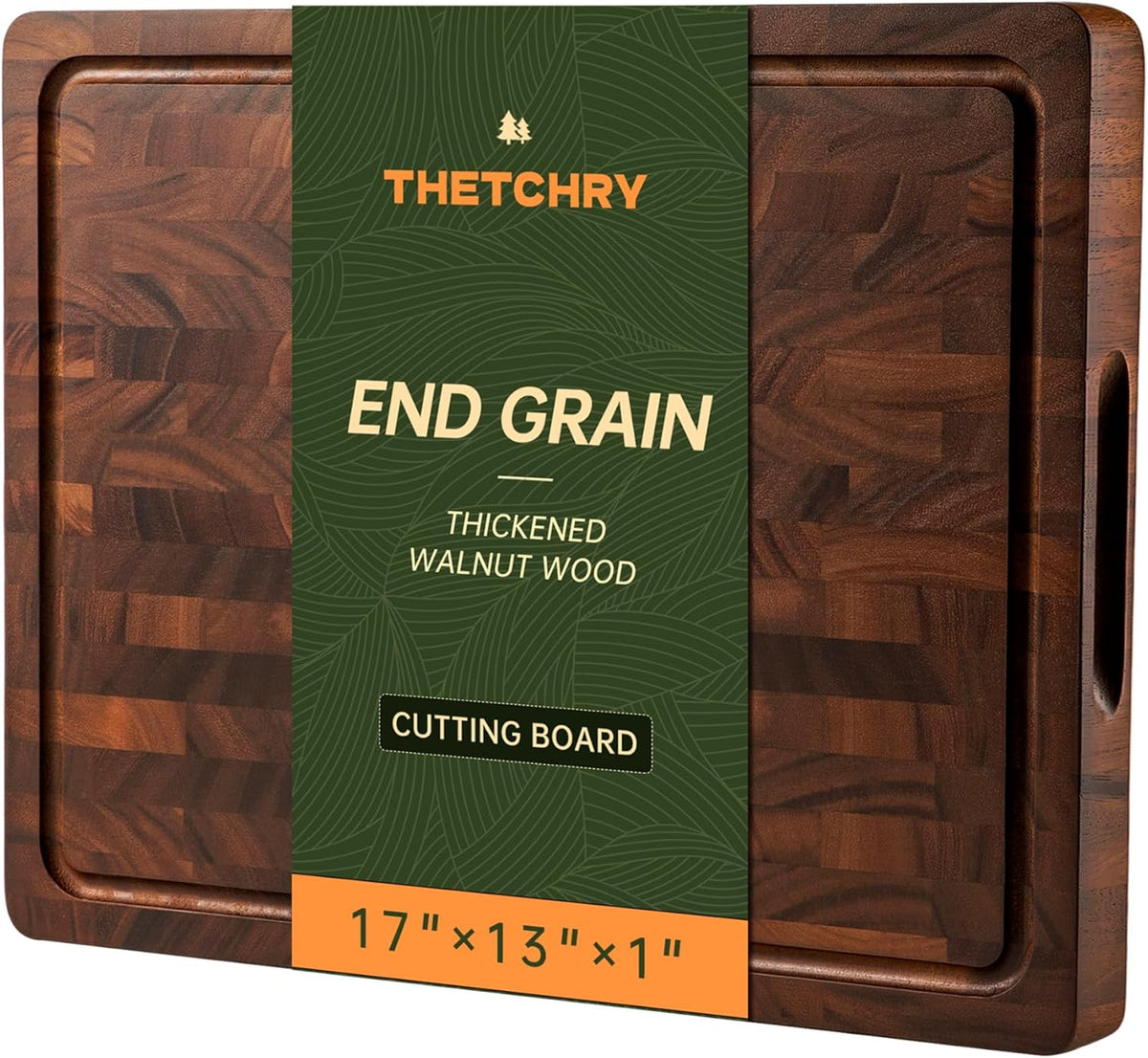 THETCHRY Teak Wood Cutting Board Set of 3 Wooden Cutting Boards for Kitchen | Premium Teak Wood • FSC Certified • Deep Juice Groove • Built-In Handles • Non-Slip Feet • 3 Practical Sizes • Gift-Ready Box
