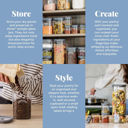 Kilner 3 Litre Glass Cereal Dispenser | Storage Jar with Airtight Glass & Silicone Lid | Easy-Pour Spout for Mess-Free Serving | Food Dispenser for Cornflakes, Beans, Granola and Pet Food