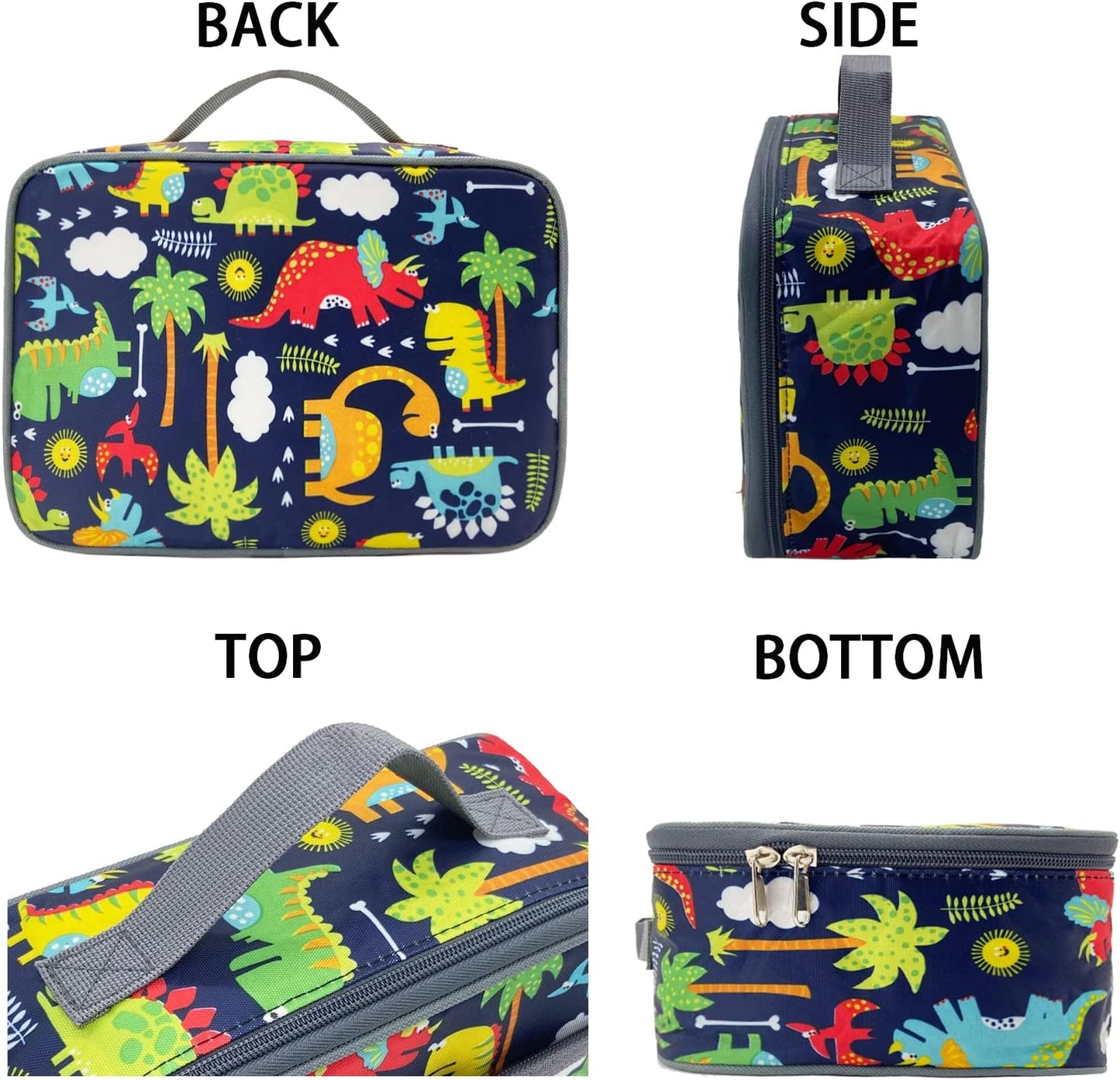Kulle Space Lunch Box for Kids, Insulated Lunch Bag for Boys, Large Capacity Thermal Tote for School, Office, Daycare - Rocket Design, Washable & Leakproof