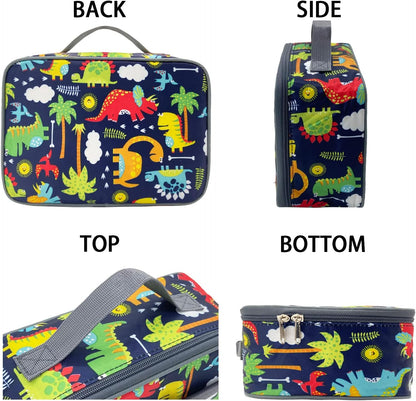 Kulle Space Lunch Box for Kids, Insulated Lunch Bag for Boys, Large Capacity Thermal Tote for School, Office, Daycare - Rocket Design, Washable & Leakproof