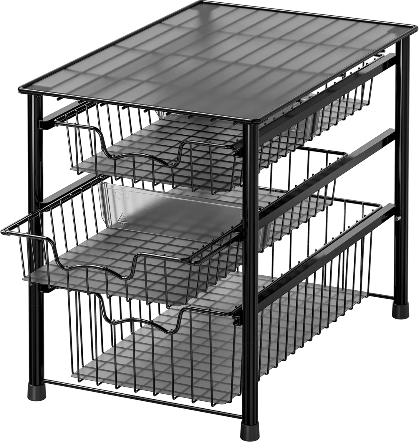 Simple Houseware Stackable Basket Drawer, Chrome