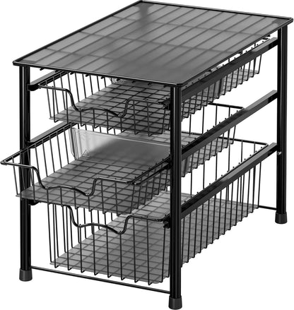 Simple Houseware Stackable Basket Drawer, Chrome