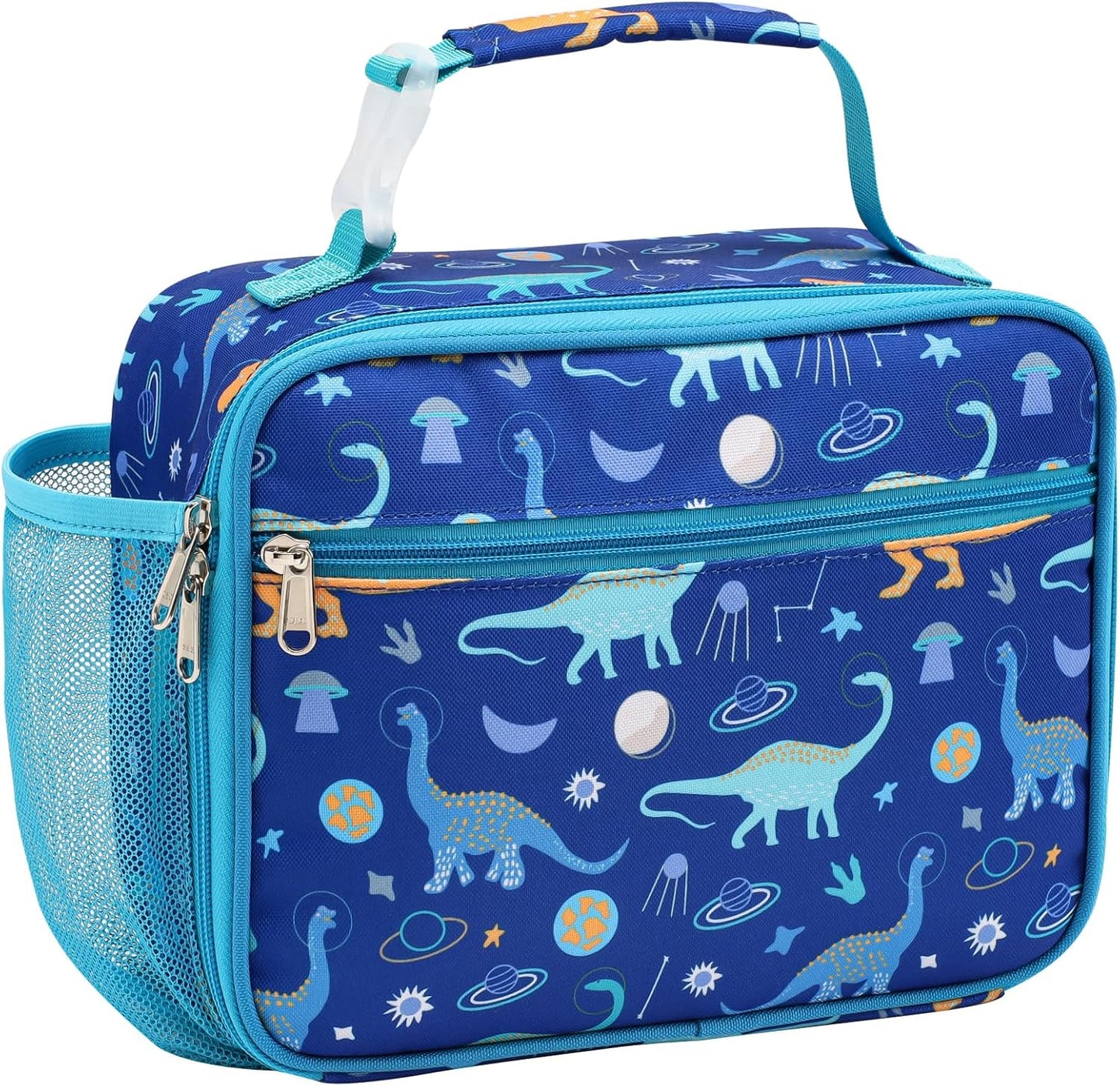 Bagseri Kids Lunch Bag Boys - Thermal Insulated Lunch Box Tote with Water Bottle Holder, Reusable Leak-Proof Kids Lunch Box for Daycare & School, Black Dinosaur (Containers Not Included)