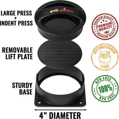 Grillaholics Stuffed Burger Press & Hamburger Patty Maker