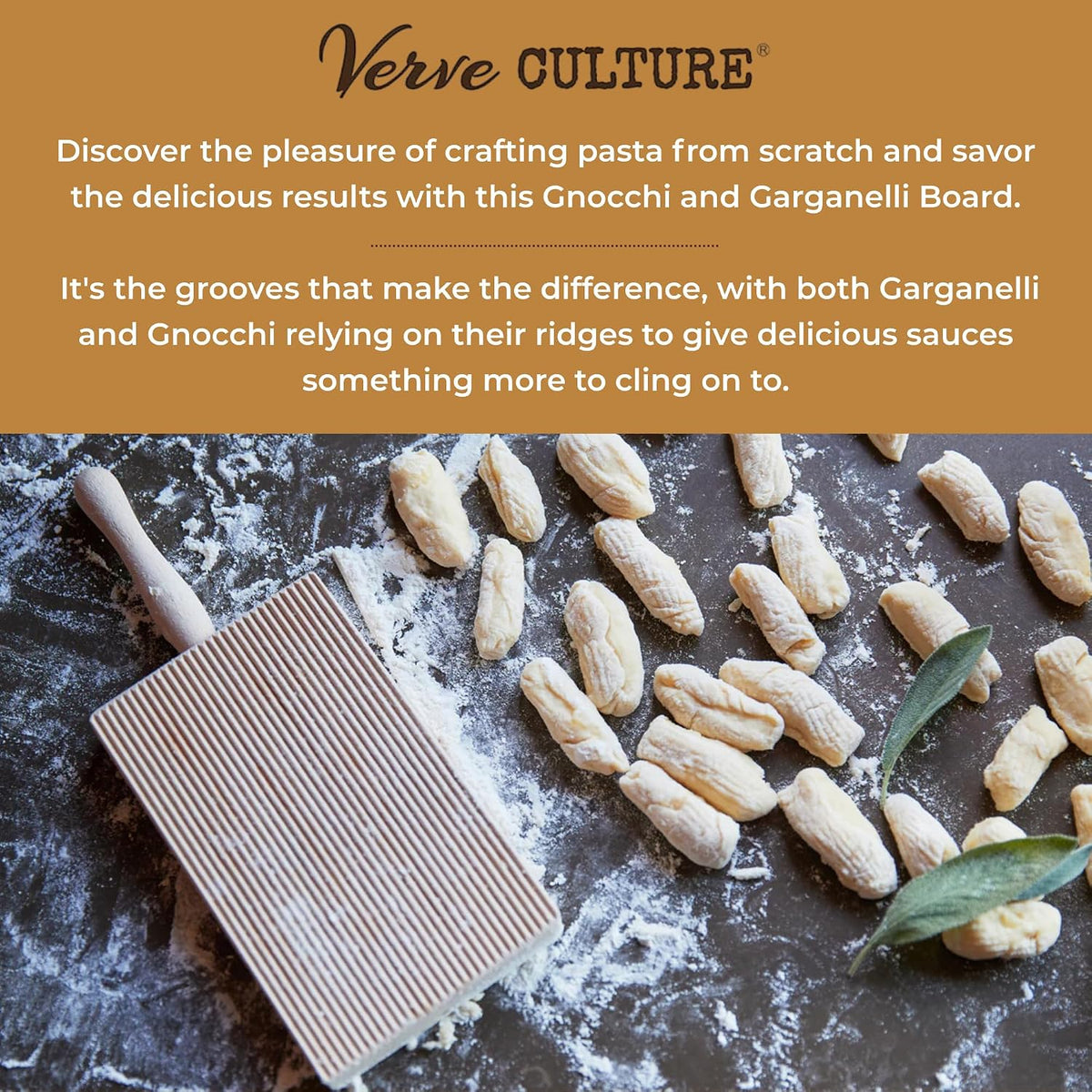 Italian Gnocchi and Garganelli Board with Rolling Pin by Verve CULTURE - Handmade in Italy