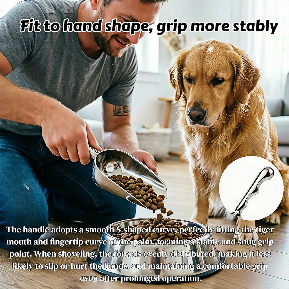 24oz Ice Cube Endurance Scoop, Cast Aluminum Shovel, Kitchen Utility Scoops With Finger Groove Handle, Ideal for Ice Cube, Coffee, Bean, Food, Candy, Flour, Popcorn Rust Free - Silver