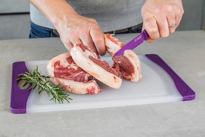 Colourworks Polyethylene Reversible Cutting Board, Non Stick Non Slip Food Chopping Mat, 36.5 x 25 cm – White/Green
