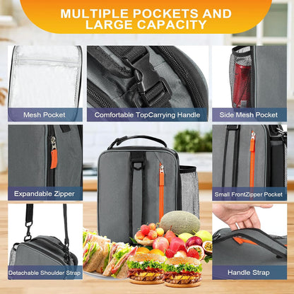 Lunch Box Insulated Lunch bag for Men Teen Kids Boys Adult Portable Stylish Small Lunchbox Special Design for Working Office school Picnic