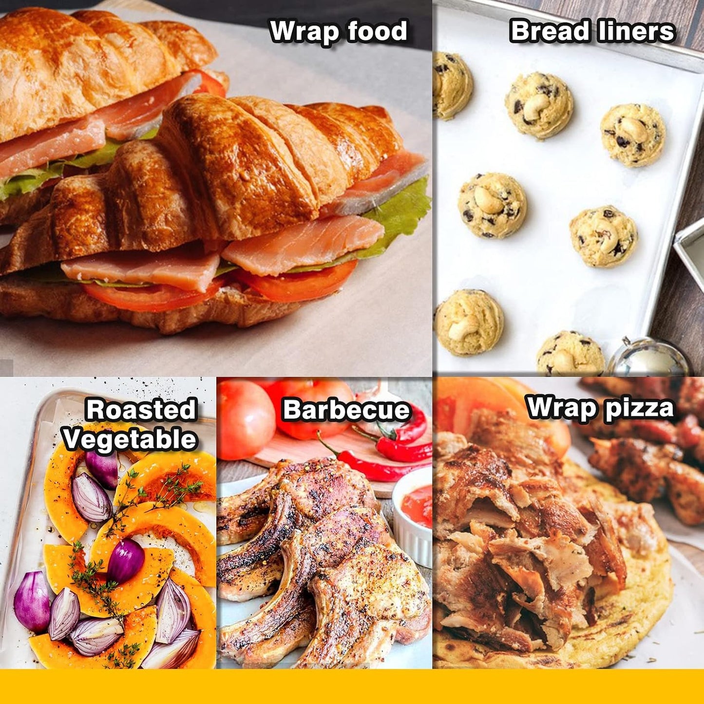 Katbite Hamburger Patty Paper 1000Pcs, 5.5"x5.5" Non Stick Parchment Paper Squares Sheets for Patty Seperate, Burger Press, Ground Beef, Freezing or Candy Wrappers, Use for Oven, Microwave or Freezer