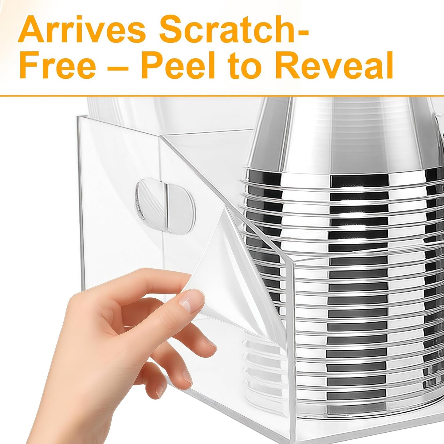 Acrylic Paper Plate Organizer and Dispenser – Extra Capacity Plate and Utensil Caddy for Plates, Cups, Napkins and Cutlery, Ideal for Kitchen, Parties, Picnics, Weddings, and Outdoor Events