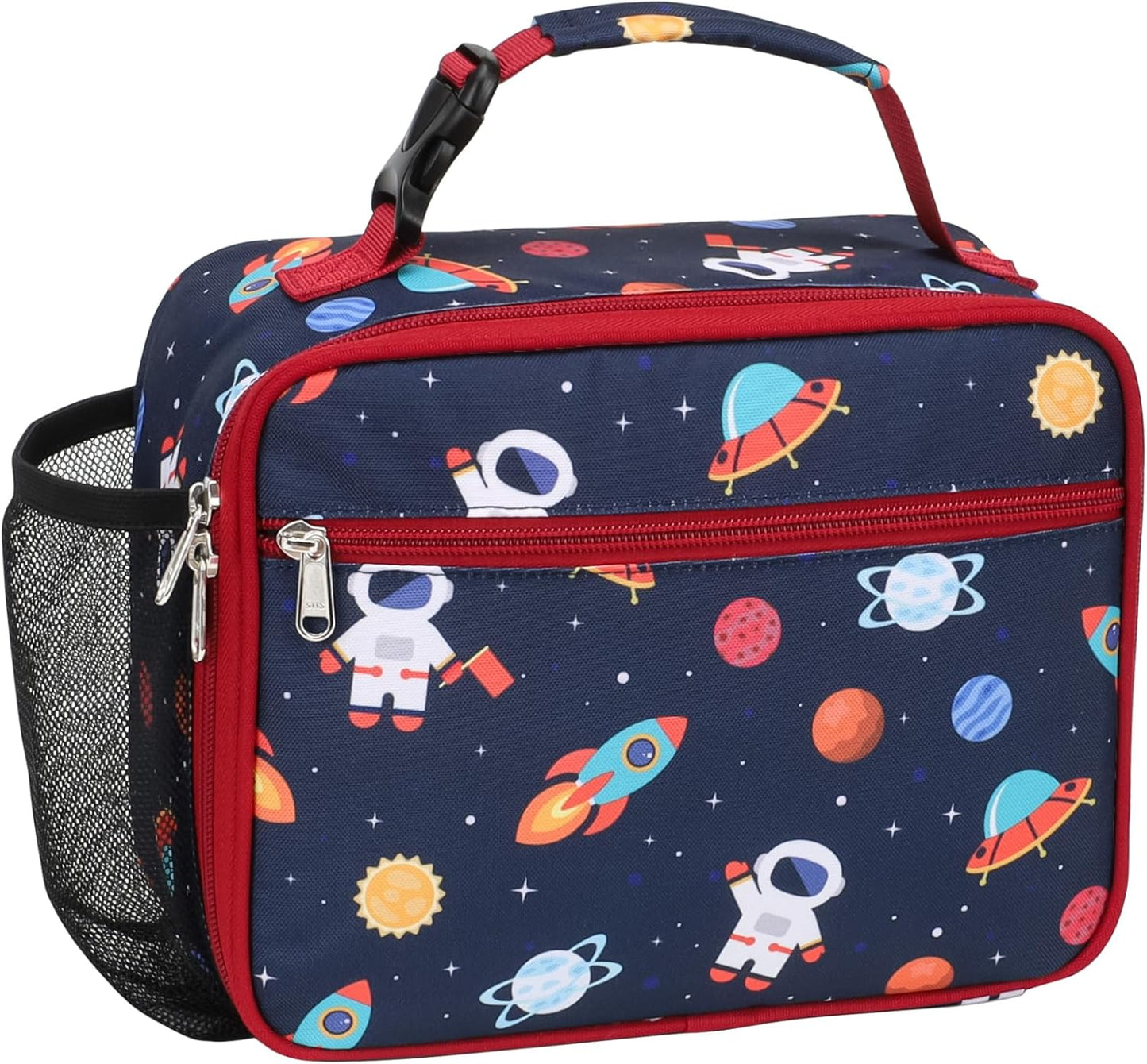 Kids Lunch Bag Boys - Insulated Kids Lunch Box Reusable Lunchbox with Water Bottle Holder Toddler Lunch Tote Bag for School Daycare, Black Dino Fossil