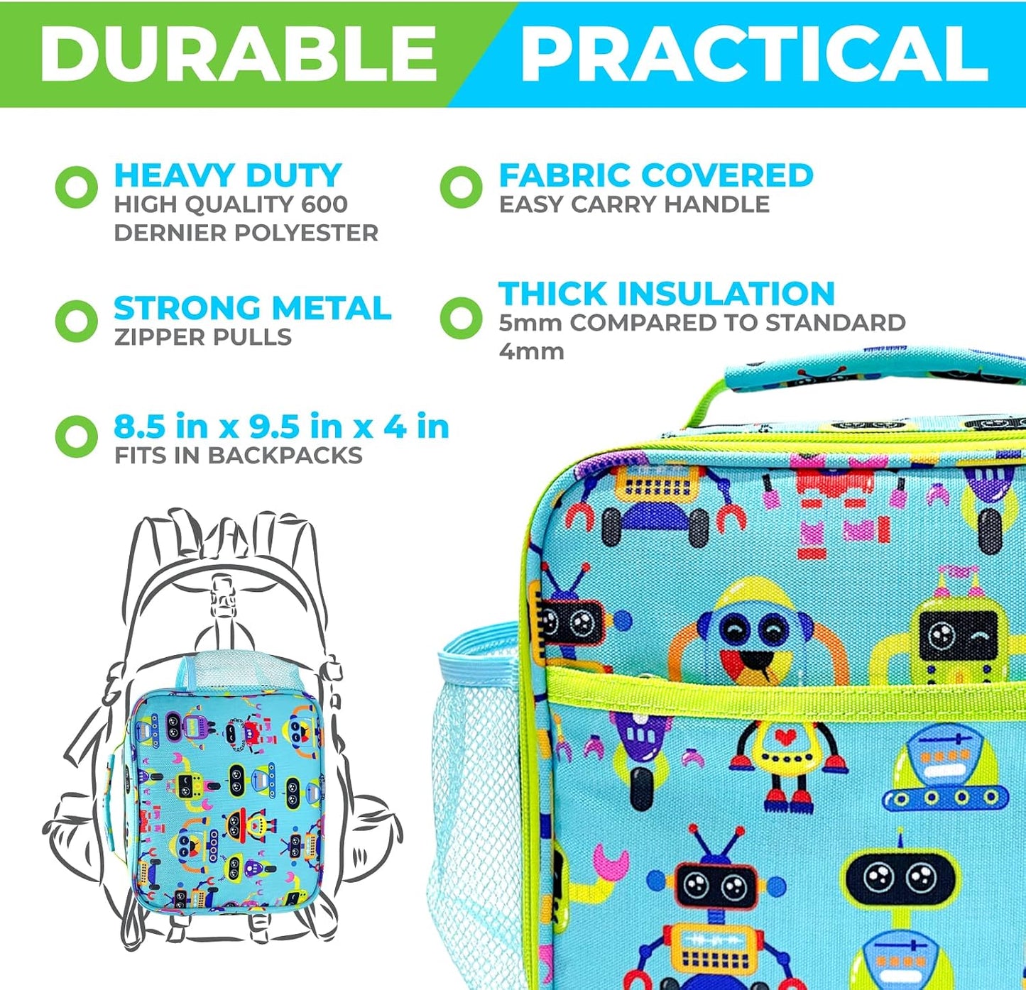 Bento Box with Stainless Steel Thermo, Insulated Lunch Bag, Ice Pack Set for Kids - 5 Compartments, Lunches or Snack Container for Girls, Toddlers Daycare Pre-School, Kindergarten Purple Unicorn
