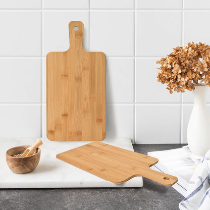 WILLOWDALE 10pcs Wood Cutting Boards for Kitchen, 10" Round Charcuterie Boards Wood Serving Board for Pizza, Cheese, Dessert, Wooden Cutting Board with Handle Fruit Vegetable Bamboo Cutting Board Set