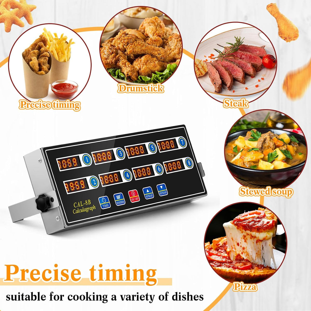 Relaxweex Commercial Digital Kitchen Timer for Cooking, 8 Channel