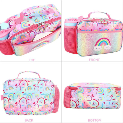 RHCPFOVR Kids Lunch Bag - Insulated Lunch Box for Boys Girls,Washable Lunch Bag and Reusable Toddler Leak-proof Lunchbox for School and Daycare - Colors A