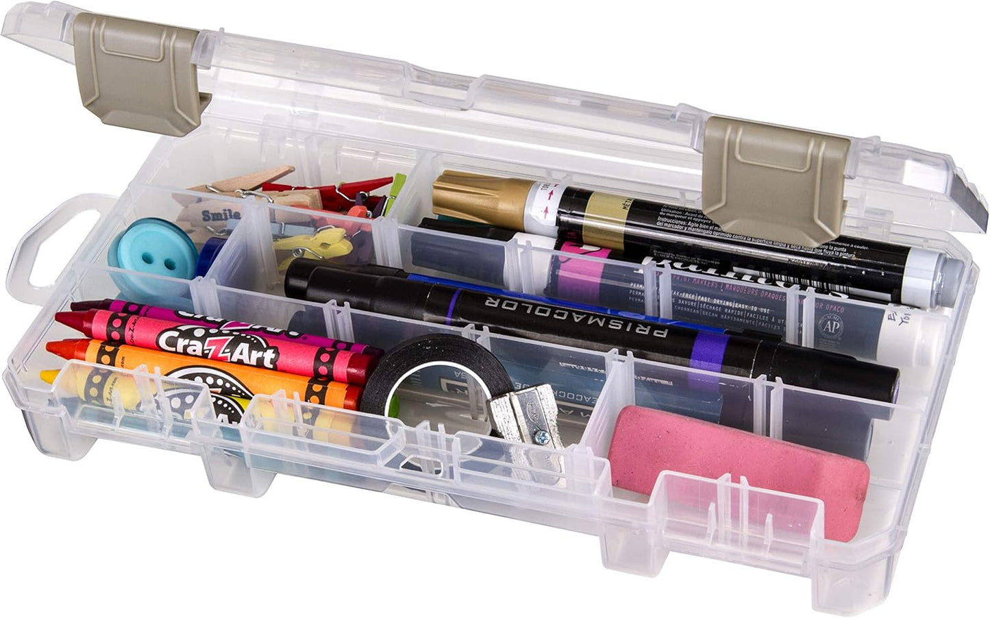 ArtBin Large Solutions Box Clear Art & Craft Organizer with Dividers - Plastic Storage Case for Convenient and Versatile Storage - Ideal for Various Craft Supplies