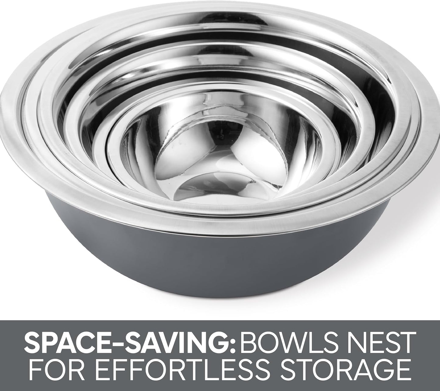 COOK WITH COLOR Stainless Steel Mixing Bowls Set - Nesting Bowls, 6 Pieces, Rose
