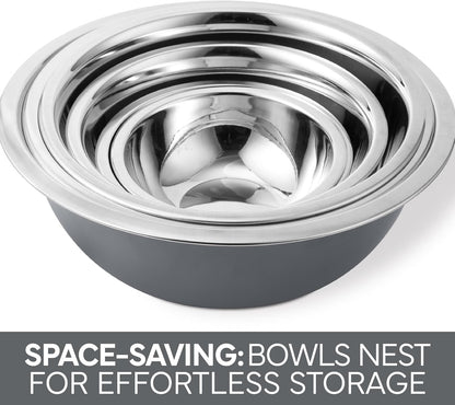 COOK WITH COLOR Stainless Steel Mixing Bowls Set - Nesting Bowls, 6 Pieces, Rose