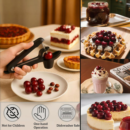 Cherry Pitter, Heavy-Duty Stainless Steel Cherry Pitter Tool, Easy Press