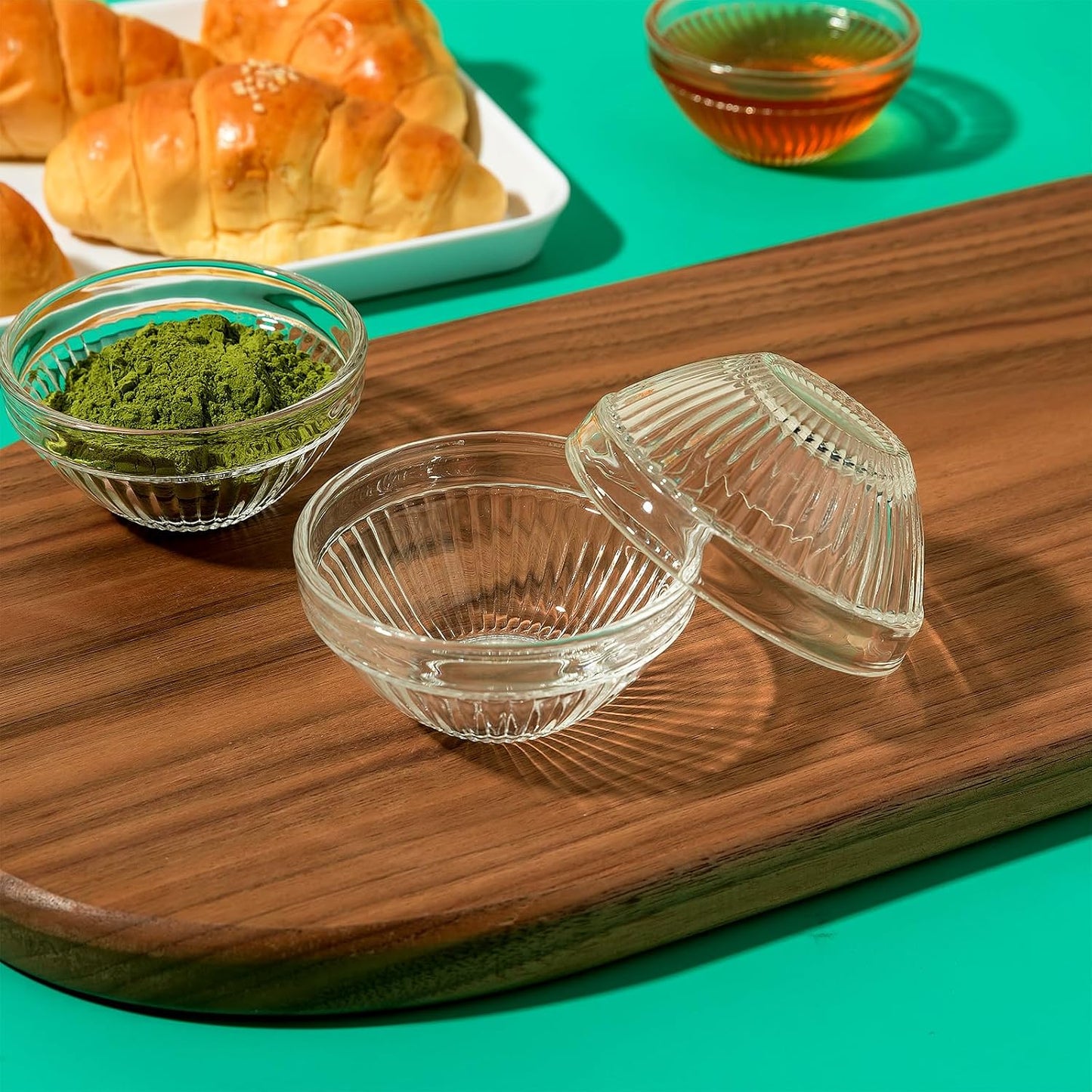 PARBEE 3" Clear Glass Pinch Bowls, 10 Pack 2.5oz Small Prep Dishes Stackable Ingredient Bowls for Spices Dipping Sauces Ice Cream Toppings, Dishwasher Microwave and Freezer Safe
