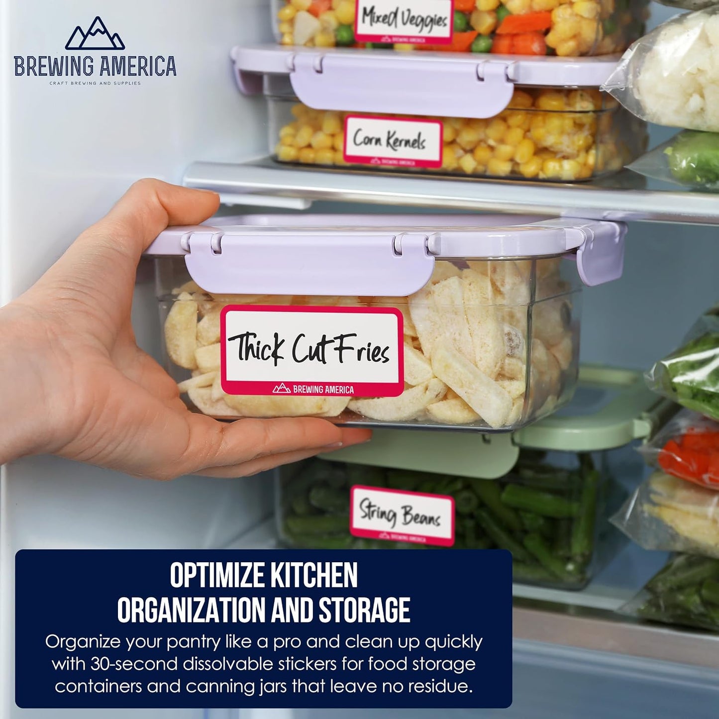 Dissolvable Food Labels for Food Containers - 250qty Made in USA - 1x2 Inches - Wash-Off Labels for Meal Prep, Pantry, Freezer and Mason Jars – No Scrubbing, No Residue - Teal