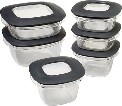 Rubbermaid Premier Easy Find Lids Meal Prep and Food Storage Containers, Set of 10 (20 Pieces Total), Grey |BPA-Free & Stain Resistant