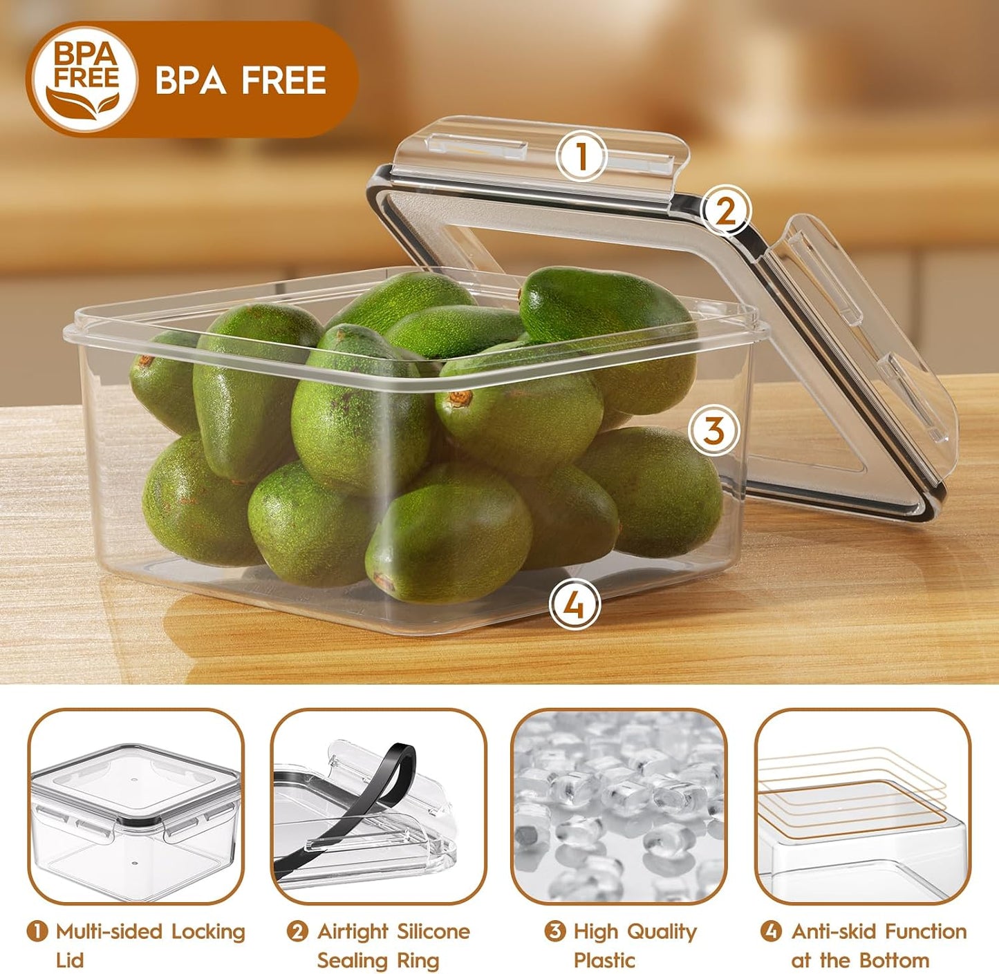 40 PCS Food Storage Containers with Lids Airtight (20 Containers & 20 Lids), Leak proof Meal Prep Container Set for Kitchen Storage, BPA-free, PVC-free Plastic, Microwave/Dishwasher Safe, Labels & Pen