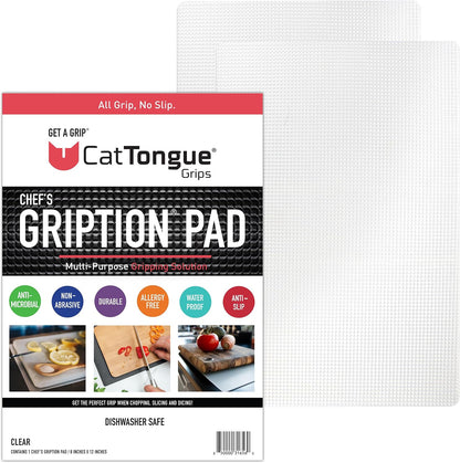 CatTongue Grips Non-Adhesive Anti-Slip Mat - Multi-Purpose Non-Slip Pad For Chefs & Home Cooks - Ideal Cutting Board Mat & Drawer Liner - Kitchen Essentials For Safety (Black, 1-Pack)