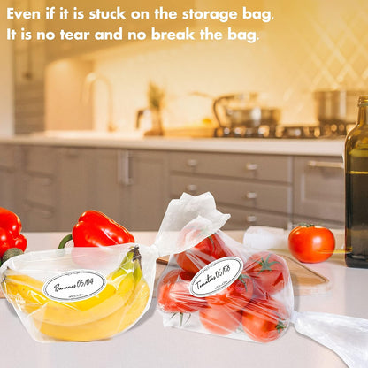 500 Removable Freezer Pantry Labels, Waterproof Tear Resistant Removable No Residue, for Food Containers Jars Kitchen Restaurant Storage Organization